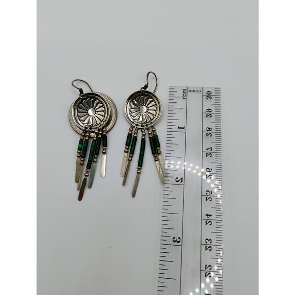TK Emerson Fan Concho & Malachite Earrings - Picture 6 of 6